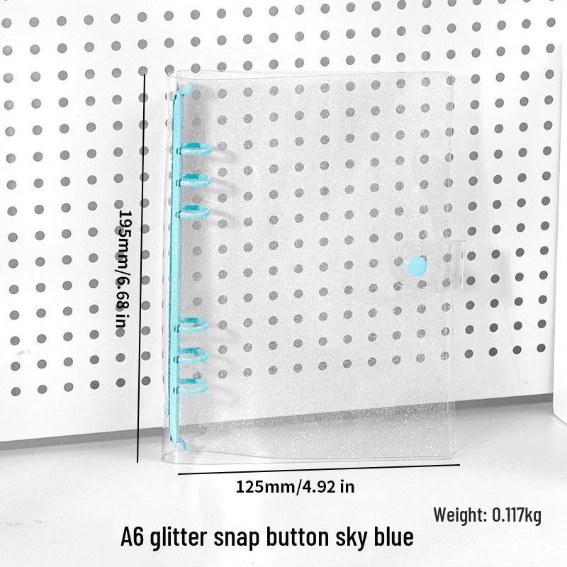 Glittery Transparent PVC 6-Ring A5/A6 Student Notebook & Journal