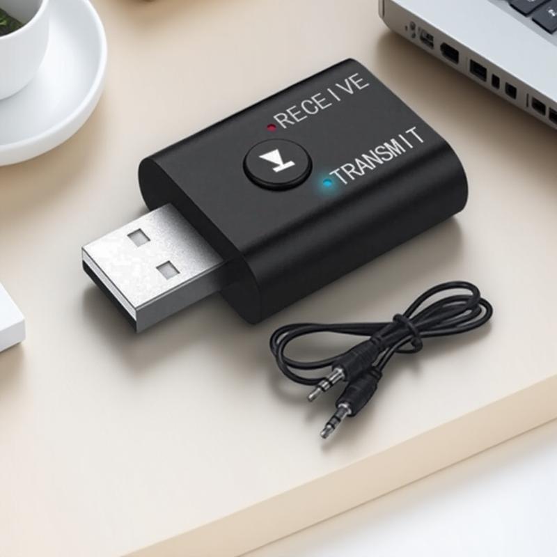 

Bluetooth 50 Audio Adapter 2in1 Wireless Receiver Transmitter Mini Portable TV Car Speaker чорний