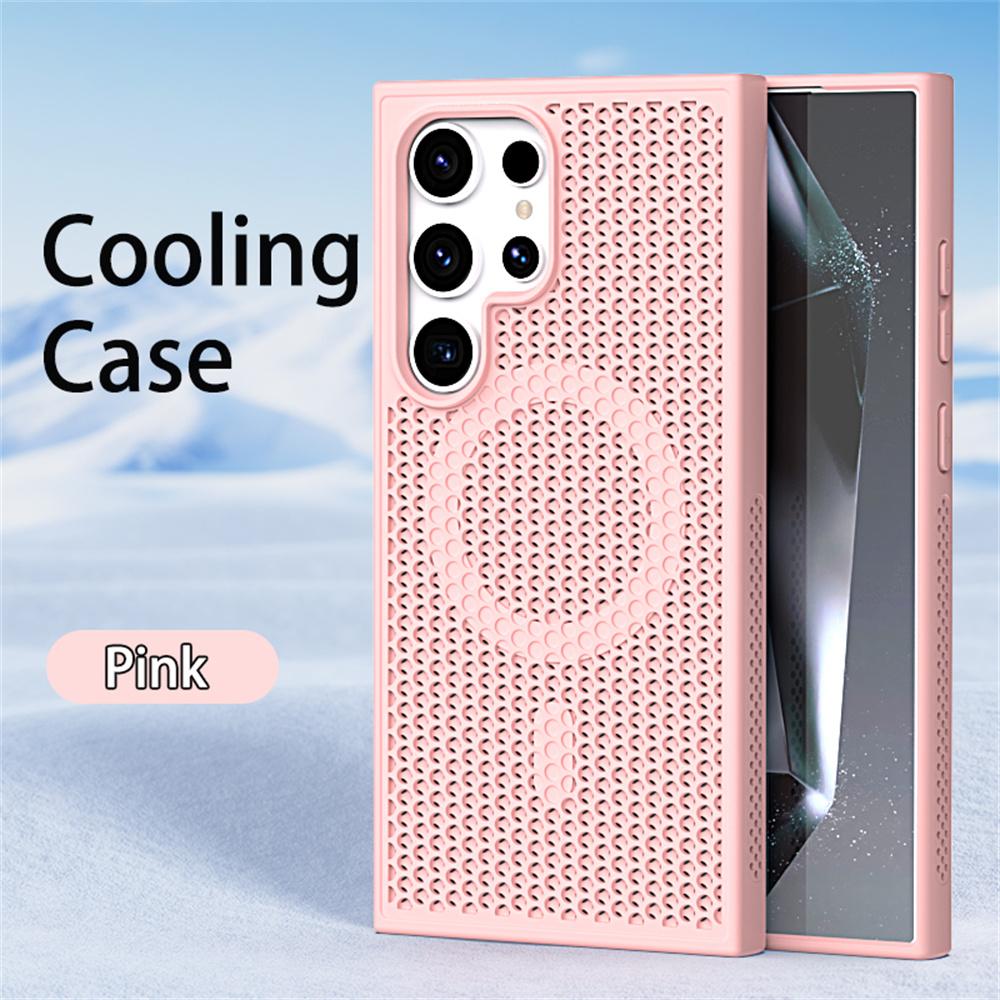 Magnetic For Magsafe Heat Dissipation Phone Case For Samsung S25 S24 S23 Ultra S22 Plus FE Luxury Shockproof Protection Cover