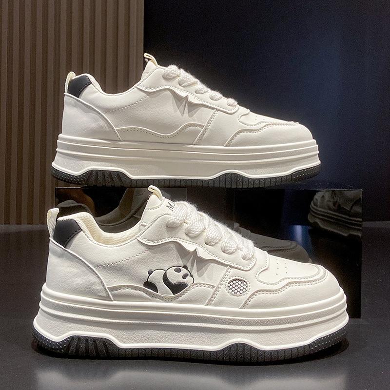 Platform white shoes women's 2025 new autumn breathable height increase casual versatile comfortable sports board shoes