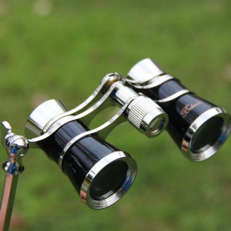 Télescope binoculaire Antique 3x25, lunettes d'opéra pour femmes, poignée en verre de théâtre