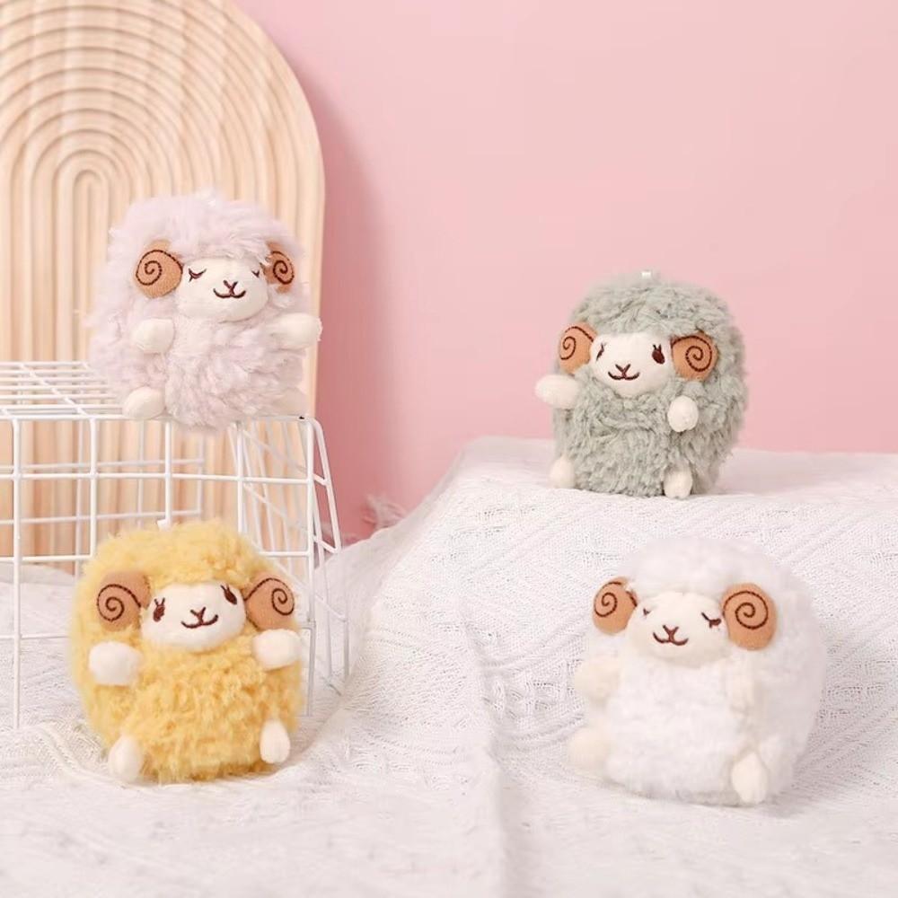 Cartoon Anime Style Lamb Keychain Plush Mini Size Sheep Backpack Charm  For Car Decoration
