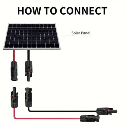 236inch/6M Solar Panel Extension Cable 14AWG Solar Extension Cable Kit With Female Male Connectors For RV Spower Station