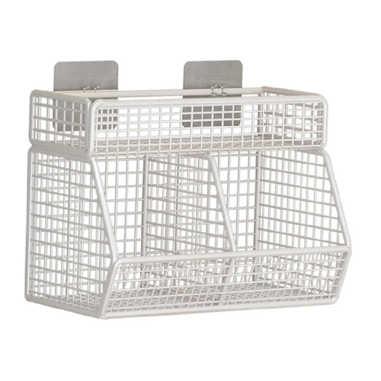Прочная металлическая проволочная подвесная корзина Настенные органайзеры для кухонных принадлежностей и шкафа 3 отделения Компактные дизайны 1390₽