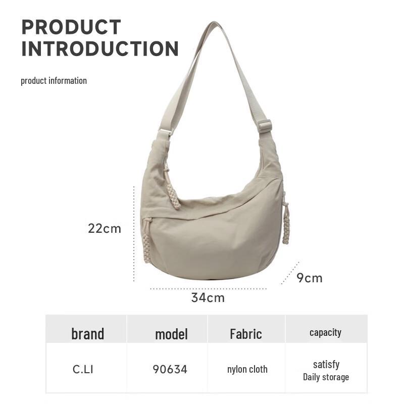 C.LI Women s Nylon Canvas Crossbody Dumpling Bag