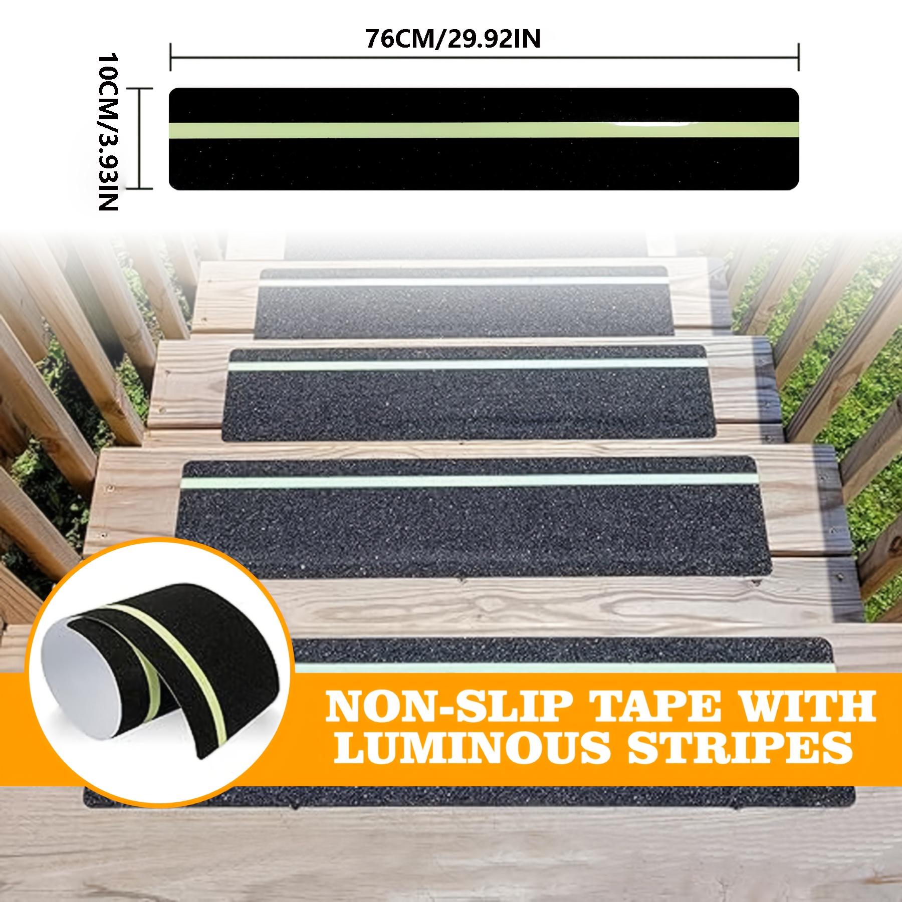 

Glow-in-the-Dark Safety Tape-Anti-Slip Strips for Basement Stairs Outdoor Decks & More - Ideal for Metal Wood Concrete Surfaces