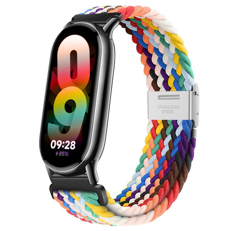 Nylon Strap for Xiaomi Band 8 Band8 NFC Metal Buckle SmartBand Replacement Band Bracelect Belt Wriststrap
