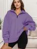 2024 Autumn Winter Women's Casual Half-Zip Pullover Long Sleeve Hoodie