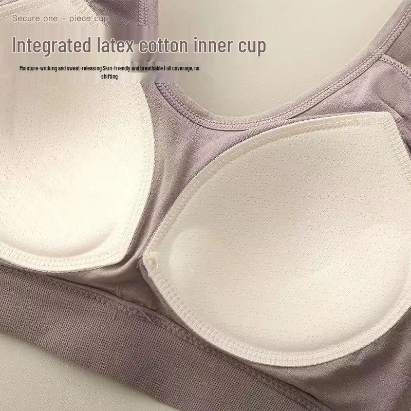 Breathable Cotton Bra Vest with Integrated Cups for Mature Women