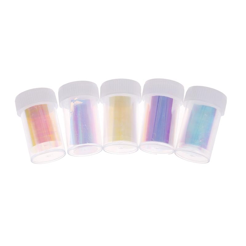 Nail Art Aurora Ice Cube Cellophane Large Colorful Transfer Paper Laser Sticker