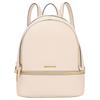 Zaino Rhea Zip Classic Design Semplice Logo Metallico LOGO Grande Capacità Pelle di Mucca Medio Donna Crema Chiaro