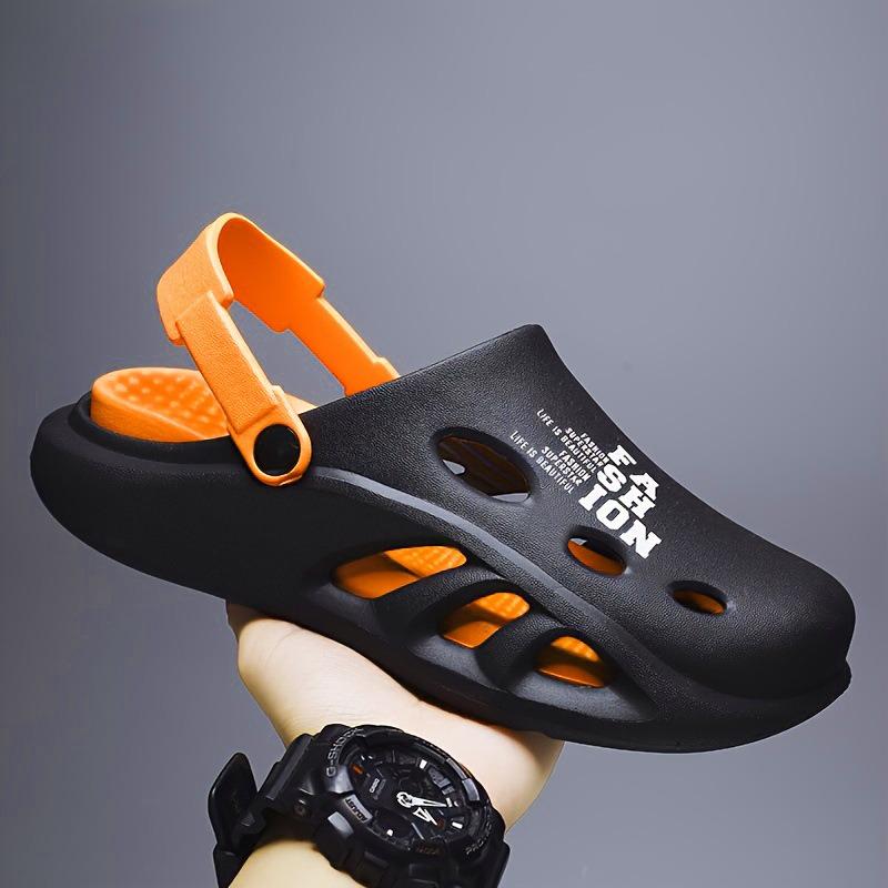 

Men s Two-Way Wear Clogs Sandals Breathable Thick Sole EVA Garden Shoes Casual Summer Slippers for Outdoor Beach 40 оранжевый