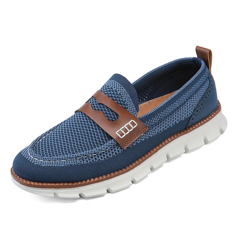 Stilvolle Weiße Herren-Slip-On-Loafer Netzschuhe Übergröße 50 51 52 53 54 Hochwertige Gepolsterte Freizeit-Sneaker