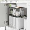 Yamazaki Tower Folding Stackable Shelves, M and L Sizes (Set of 2), Under-Sink Storage, Black, 1368 and 1370