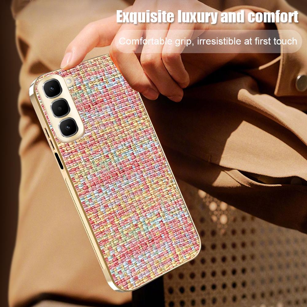 Luxury Elegant Woman Phone Case For Infinix Hot 70 60 Pro 60i 4G Electroplated Woven Camera Full-protect Anti-drop Protect Cover