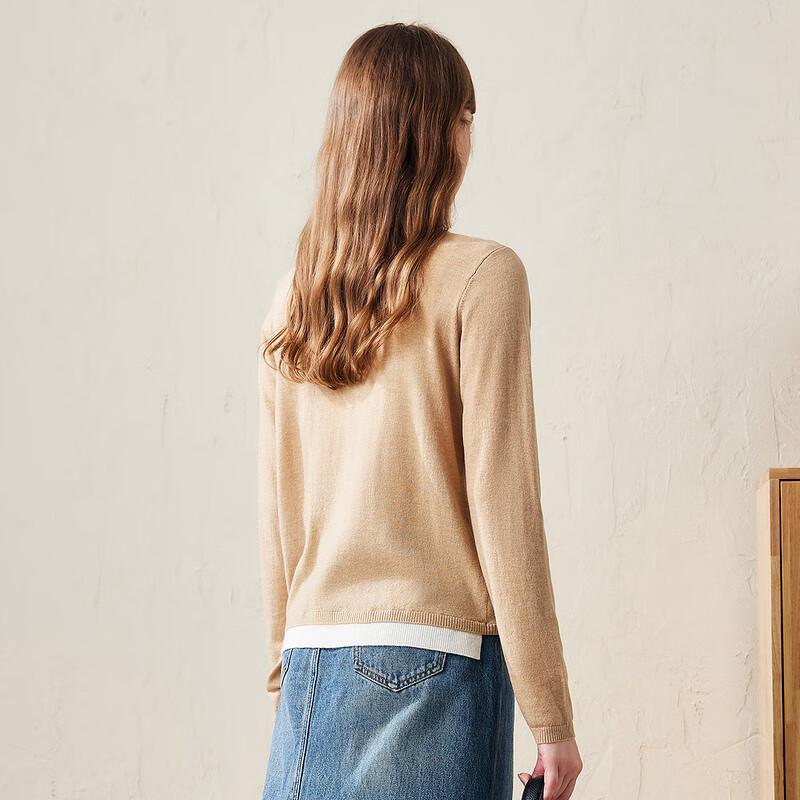 Pull en laine fine à effet superposé pour femme