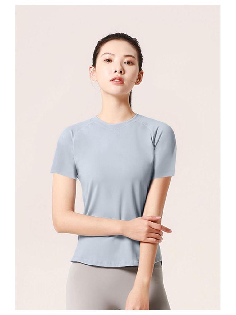 Juyitang Women's Mesh Short-Sleeve Yoga T-Shirt: Breathable, Chest-Shaping Fitness Wear