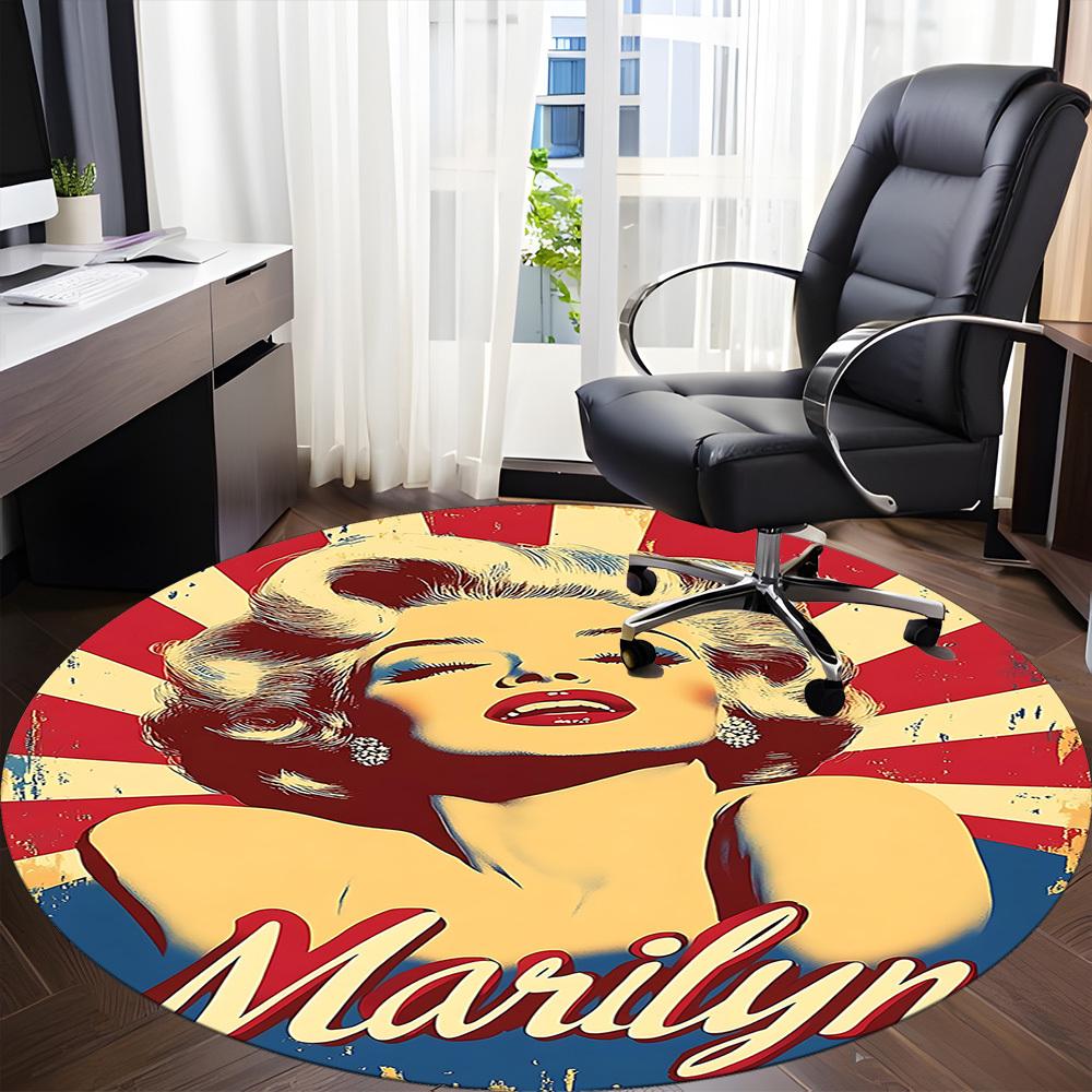 1pc Marilyn Iconic Icon Office Round Area Rug, Under Office Chairs Bedroom Living Room Home Decor a1022331