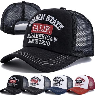 Unisex Divatos Trucker Sapka Arany Állam Kalifornia Hímzett Hálós Baseball Sapka Férfiaknak Nőknek Kültéri Sapka