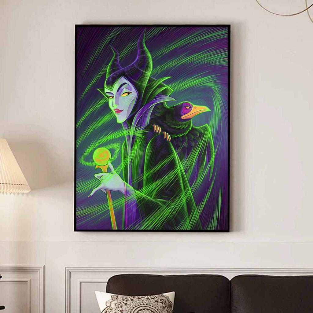 Full Round Diamond Painting The Witch and The Crow Art Rhinestone Picture Mosaic DIY 5D Cross Stitch Embroidery Home Decoration