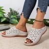 Neue Damenschuhe mit einem großen Keilabsatz, Sandalen mit dicker Sohle und einem ausgeschnittenen One-Shoulder-Slipper