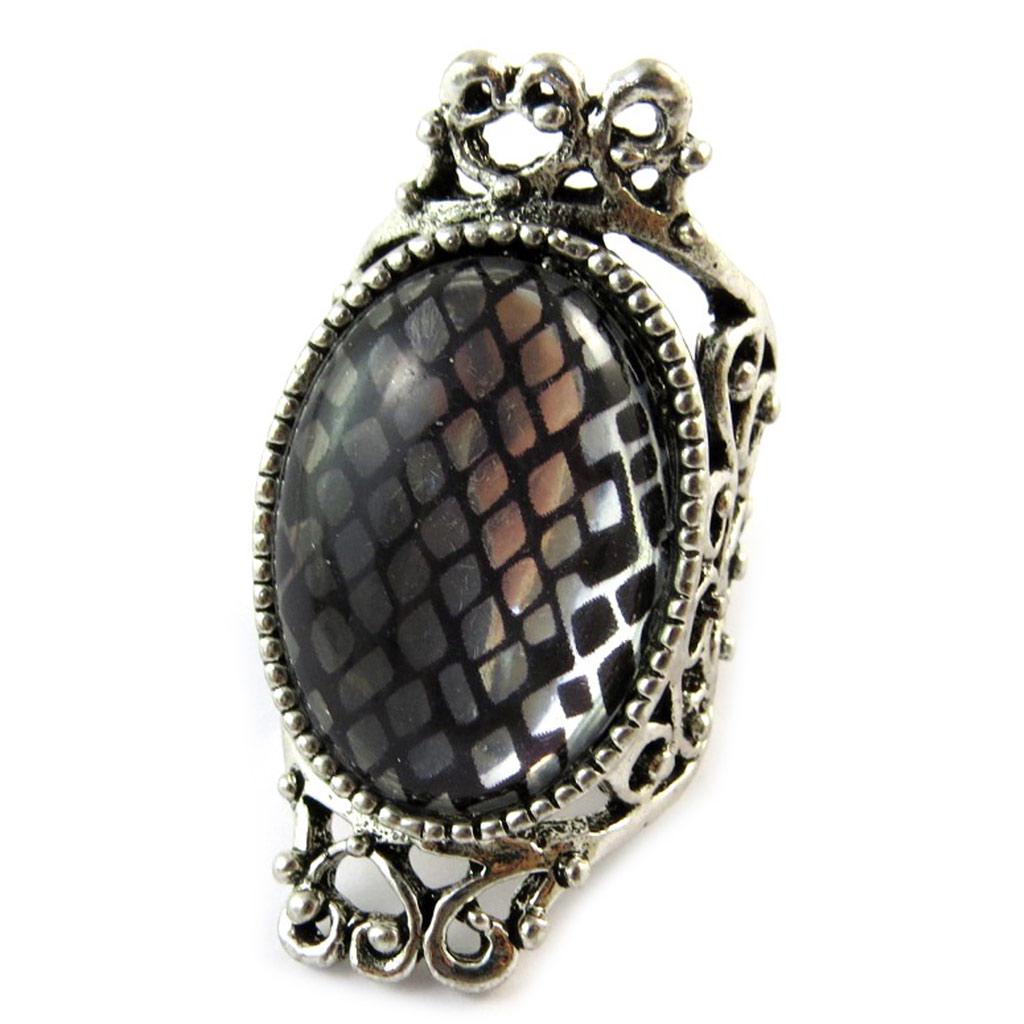 

Кольцо дизайнерское Scarlett серебристо-серое