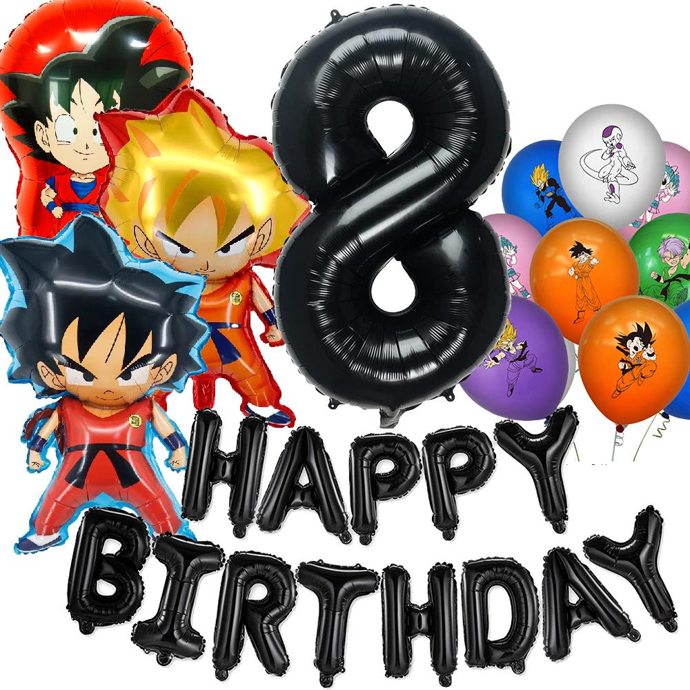Dragon ball Birthday Decoration Goku Figure Stickers Balloons Disposable Tableware Tablecloth Straw Plates Baby Shower Supplies
