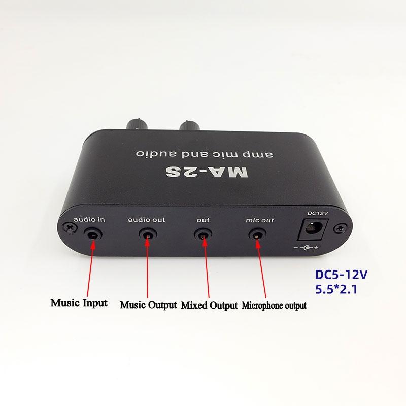 6.5mm Dynamic Microphone 3.5mm Condenser Microphone Amplifier Headphone Amplifier Music Audio Preamplifier Mixing Board MA-2S