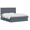 Storage Bed with Headboard Dark Grey 180 x 200 cm Velvet