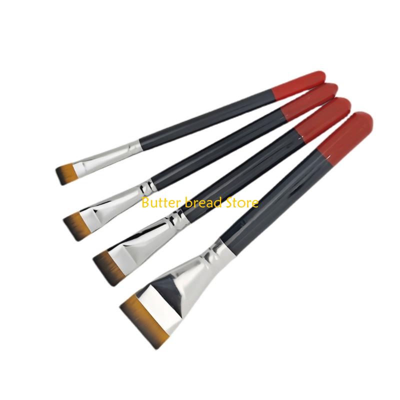 W89C Pack of 4 Premium Nylon Art Brushes Smooth Mark  Painting Tools Ergonomic Grip