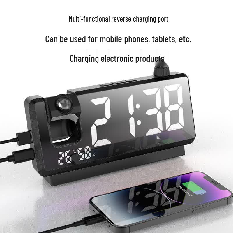 YaoQiu Multi-function LED Projection Alarm Clock