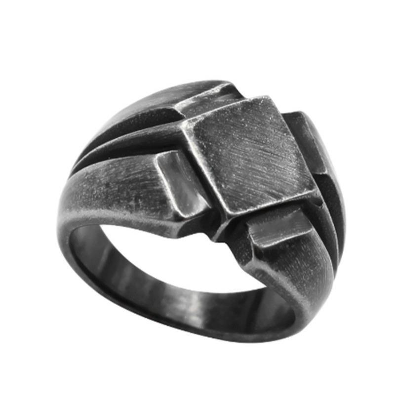 Punk mens ring alloy Nordic black Scandinavian style gathering ring for men edgy bold fashion accessory