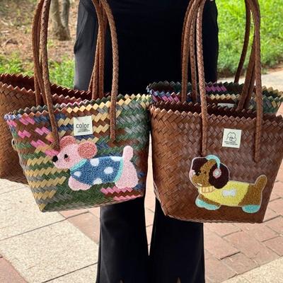 Elegante Borsa a Mano in Rattan: Borsa Intrecciata Unicorno di Grande Capacità 2025