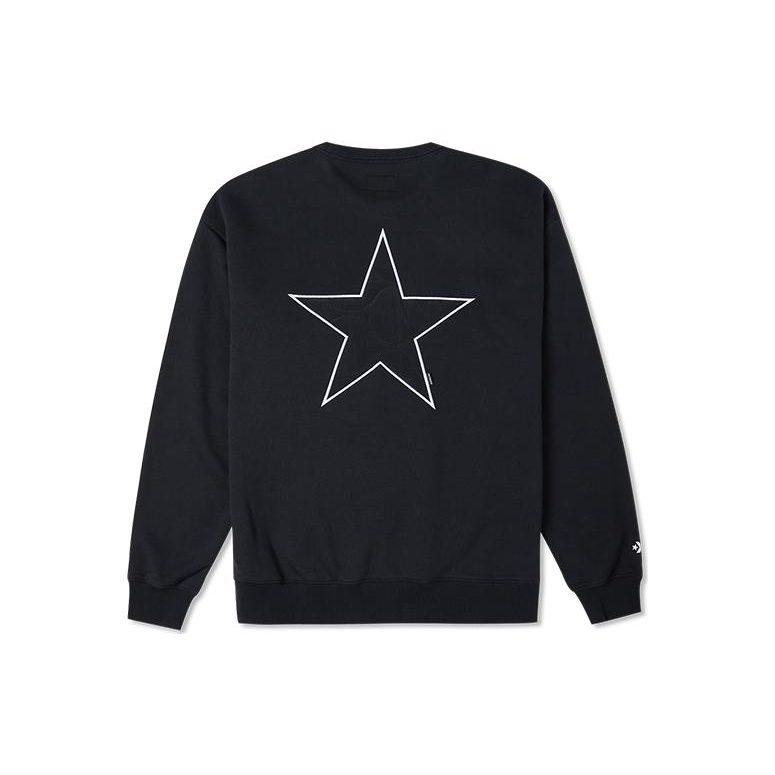 Converse Sweatshirts Men's Black Crew Neck Moderate Regular 10025052-A03