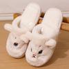 Mode Damen Baumwollpantoffeln Cartoon Katze Paar Rutschfest Warm Indoor Hausschuhe Plüsch Flauschig 2025 Winter Bequeme Hausschuhe für den Boden