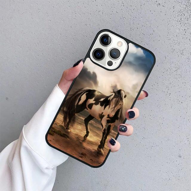 The Running Black Quarter Horse Cover For iPhone 17 Air 15 16 14 13 12 Pro Max 11 Pro Max Plus Phone Case Coque