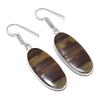 Natural Tiger Eye Gemstone 925 Sterling Silver Jewelry Earring 1.89" AEE-10686