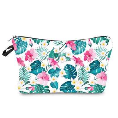 Borsa per cosmetici con stampa foglie da donna, articoli da toeletta, per organizzare la custodia da viaggio
