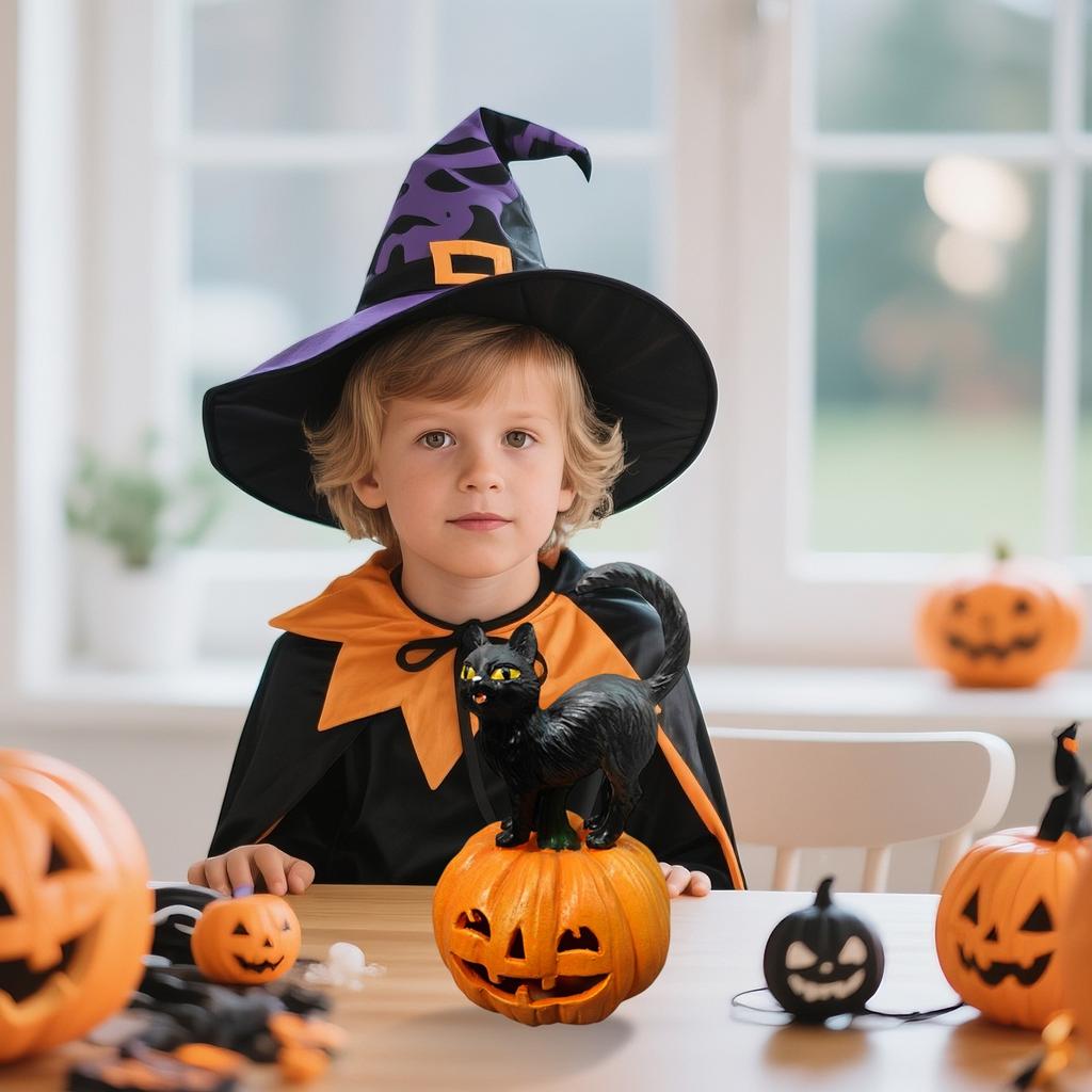 Halloween Themed  Black Animal Decoration Ornament Atmosphere Creative Scene Funny Ornament, Decorative Ornament, Gift Gift