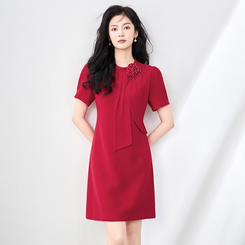 Elegantes High-End Perlen 3D Blumenband Abendkleid, Südol-Mode-Stil