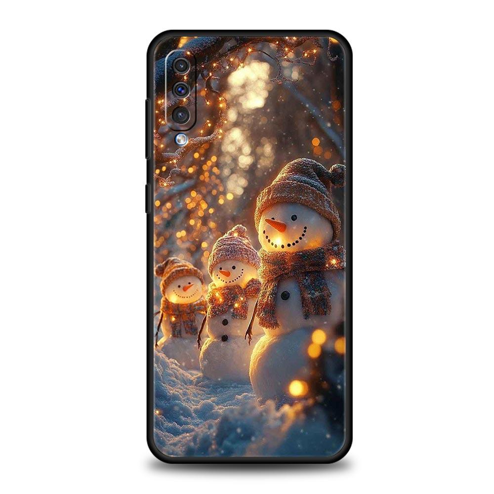 Christmas Snowman Phone Case for Samsung Galaxy A56 A36 A26 A16 A34 A24 A42 A22 A20 A12 A40 A30 A10 5G Soft TPU Cover Shell Bags