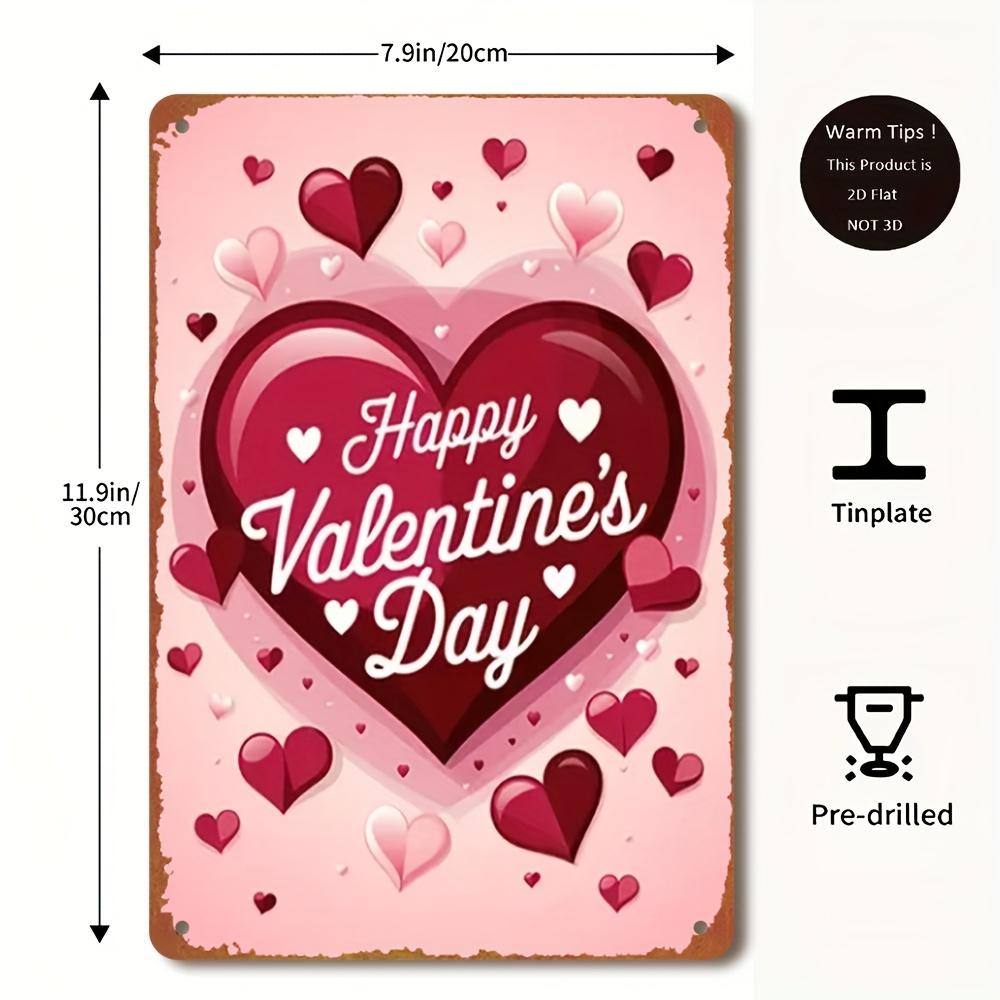 Valentine Heart Metal Tin Sign Vintage Wall Decor 11.9x7.9 Inch Home Cafe Bar 20x30cm белый