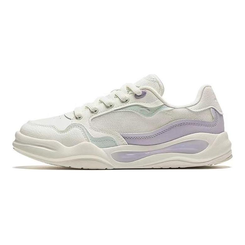 Anta Tianxing Comfortable Slip Resistant Abrasion Resistant Low Top Skateboard Shoes Women's White Purple 122428052-5