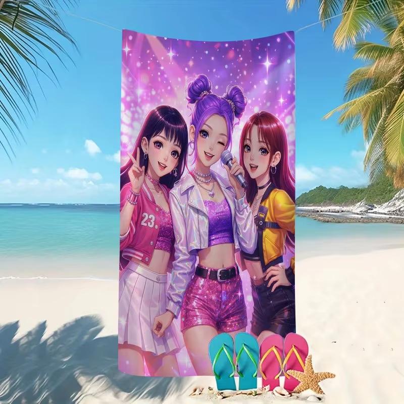 Kpop Girlgroup Stil Handtuch, Hautfreundlich Leicht Schnelltrocknend für Sommer Pool Yoga Urlaub Strand Tragbar Geschenk