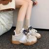 New spring height increase brown casual retro versatile sports board shoes tide
