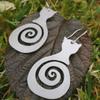 Vintage Hollow Spiral Symbol Cat Earrings for Women Gothic Simple Animal Dangle Earring Wedding Birthday Gift Statement Jewelry