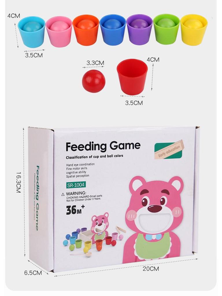 Montessori Farbsortier Teddybär Spielzeugset für Früherziehung