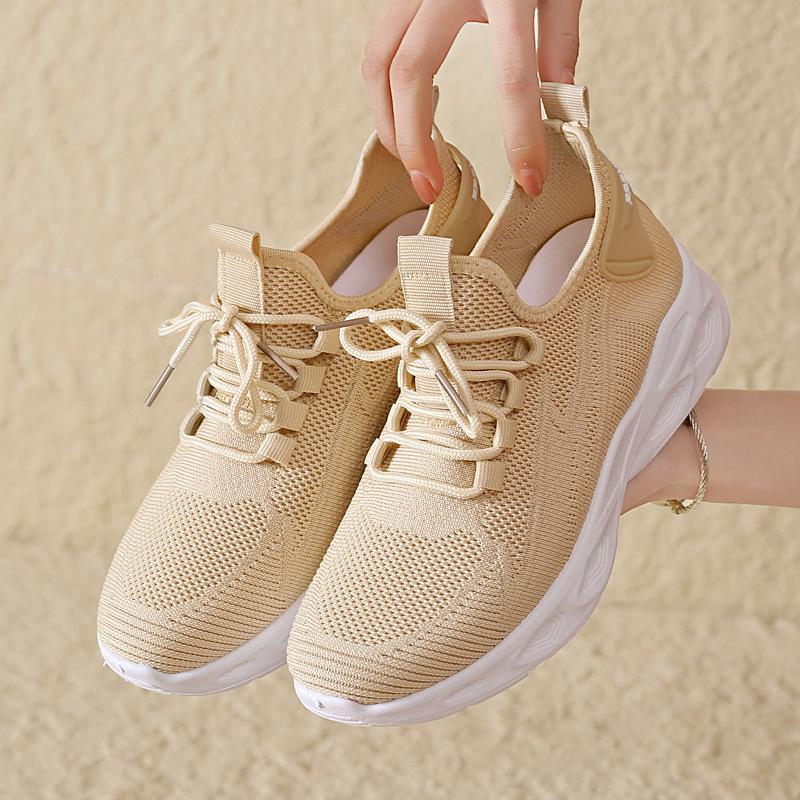 Shoes women's new women's shoes soft sole comfortable casual fashion sports shoes breathable fly woven mesh shoes women