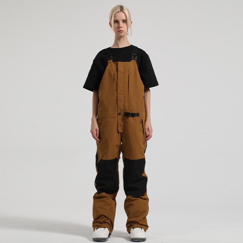Unisex Waterproof Breathable Ski Bib Pants - Warm, Wear-Resistant Snowboard Suit