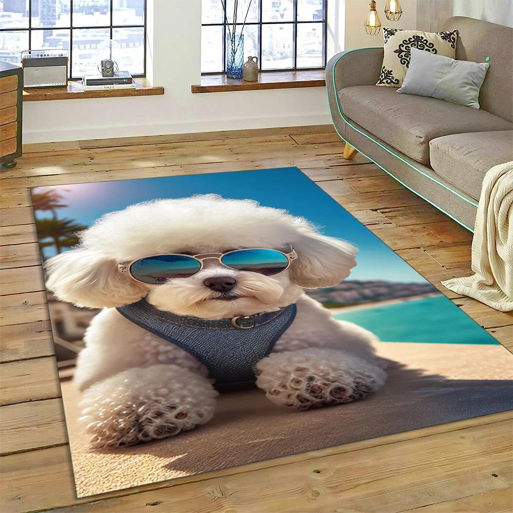 Słodki pies kreskówka Samoye, Chihuahua, Koki pomorski Husky dywan dywan dla domu salon sypialnia Sofa wycieraczka wystrój, dziecko antypoślizgowe